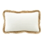 Coussin déhousssable passepoil 30 x 50 cm polycoton +jute Akina Naturel