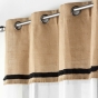Voilage a oeillets 140 x 240 cm voile sablé + jute Malory Noir