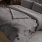 Bout de lit double gaze de coton à pompons 90 x 200 cm Gaia Anthracite