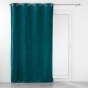 Rideau tamisant à oeillets 140 x 260 cm velours reflief Velouriane Pétrole