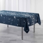 Nappe rectangle 150 x 240 cm polyester imprime metallise constellation Marine