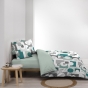 Parure 3 p. 240 x 220 cm polycoton  52 fils Geomelo Sauge