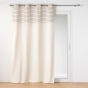 Lot de 2  Rideaux tamisant 140 x 240 cm coton recyclé + fils coupés Linechic Naturel