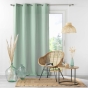 Rideau a oeillets 140 x 280 cm microfibre unie absolu Sauge