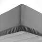 Drap housse 1 personne 90 x 200 cm uni 57 fils lina Anthracite