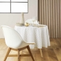 Nappe ronde (0) 180 cm polyester imprime metallise piana Naturel