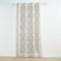 Voilage a oeillets 140 x 280 cm voile sablé brodé Berry Taupe