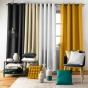 Rideau a oeillets metal 140 x 280 cm polyester uni essentiel Naturel