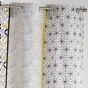 Rideau a oeillets 140 x 240 cm coton imprime remix Gris/Jaune