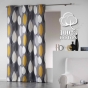 Rideau a oeillets 140 x 240 cm coton imprime leafy Jaune