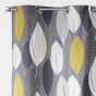 Rideau a oeillets 140 x 240 cm coton imprime leafy Jaune