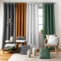 Rideau a passants 140 x 260 cm polyester uni essentiel Beton
