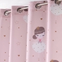 Rideau a oeillets 140 x 260 cm polyester imprime petite princesse Rose