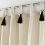 rideau a passants+pompons 140 x 240 cm polycoton uni cyrine