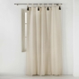 rideau a passants+pompons 140 x 240 cm polycoton uni cyrine