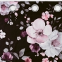 Rideau a oeillets 140 x 240 cm velours imprime velvet flower Noir