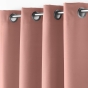 Rideau a oeillets metal 140 x 180 cm polyester uni essentiel Rose Poudre