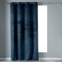 Rideau tamisant a oeillets 140 x 240 cm velours Velvetine Bleu marine