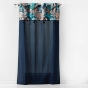 Rideau a oeillets 140 x 240 cm en coton + haut metallisé Alianor Bleu