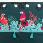 Rideau a oeillets 140 x 240 cm coton uni + +pompons Caracas Bleu