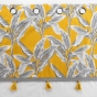 Rideau tamisant en coton 140 x 240 cm + pompons Isibelle Jaune