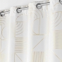 Rideau a oeillets 140 x 260 cm polyester imprime metallise lineor Blanc/or