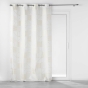 Rideau a oeillets 140 x 260 cm polyester imprime metallise lineor Blanc/or