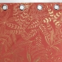 Rideau à oeillets 140 x 260 cm Imprimé métalillisé Belflor Terracotta/Or