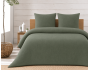 Parure de lit complète 260 x 240 cm gaze de coton – 2 taies 63x63 cm + drap housse 160x200 cm Kaki