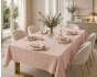 Nappe rectangle 150 x 350 cm + 6 serviettes de table – Double gaze de coton GAÏA Guimauve