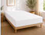 Drap-housse 140 x 190 cm Percale de Coton Peigné Blanc – 80 fils/cm² – Bonnet 35 cm