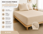 Drap-Housse 160 x 200 cm Percale de Coton 120 Fils Unie PERRINE – Ficelle