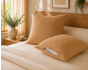 Lot de 2 taies d’oreiller 63 x 63 cm Lyocell uni – LYSANDRE Camel