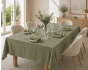 Nappe rectangle 150 x 350 cm + 6 serviettes de table – Double gaze de coton GAÏA Romarin