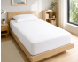 Drap Housse 90x190 cm 1 Place 100% Coton 57 Fils/cm² Bonnet 30 cm Blanc