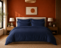 Housse de Couette 260 x 240 cm Prestige 120 Fils/cm² Satin de Coton Bleu velours