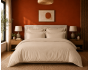 Housse de couette Prestige 260 x 240 cm Sable – Satin de coton peigné 120 fils/cm²