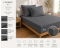 Parure Drap Housse Hôtel 140 x 190 cm + 2 Taies 63 x 63 cm Percale 78 Fils Acier