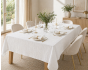 Nappe rectangle 150 x 350 cm + 6 serviettes de table – Double gaze de coton GAÏA Blanc
