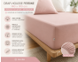 Drap-Housse 140 x 190 cm Percale de Coton 120 Fils Unie PERRINE – Blush