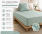 Drap-Housse 160 x 200 cm Percale de Coton 120 Fils Unie PERRINE – Céladon
