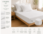Parure Drap Housse Hôtel 140 x 190 cm + 2 Taies 60 x 60 cm Percale 78 Fils Blanc