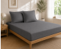 Parure Drap Housse Hôtel 140 x 190 cm + 2 Taies 63 x 63 cm Percale 78 Fils Acier