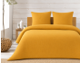 Parure de lit complète 260 x 240 cm gaze de coton – 2 taies 63x63 cm + drap housse 160x200 cm Jaune