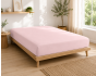 Drap-housse 140 x 190 cm Percale de Coton Peigné Rose – 80 fils/cm² – Bonnet 35 cm
