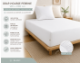 Drap-Housse 160 x 200 cm Percale de Coton 120 Fils Unie PERRINE – Blanc