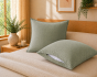 Lot de 2 taies d’oreiller 63 x 63 cm Lyocell uni – LYSANDRE Thym