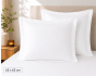 Lot de 4 Taies d'Oreiller 100% Coton 57 Fils/cm² – 2 Taies 63 x 63 cm + 2 Taies 50 x 70 cm Blanc