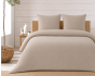 Parure de lit complète 260 x 240 cm gaze de coton – 2 taies 63x63 cm + drap housse 160x200 cm Sable