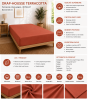 Drap-housse 140 x 190 cm Percale de Coton Peigné Terracotta – 80 fils/cm² – Bonnet 35 cm